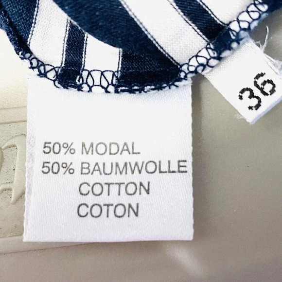 FABER Men Short Sleeve Collared Blue/White Striped Polo Style Shirt Sz Large 36 - Picture 11 of 12